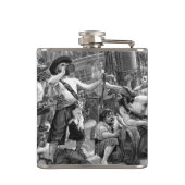 Flasques Pirates d'époque se battant et buvant sur le navir (Dos)