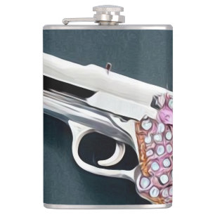 Flasques Pistol en pierre de fer peinte