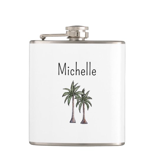 Flasques Plage côtière tropicale Palmiers Simple (Devant)