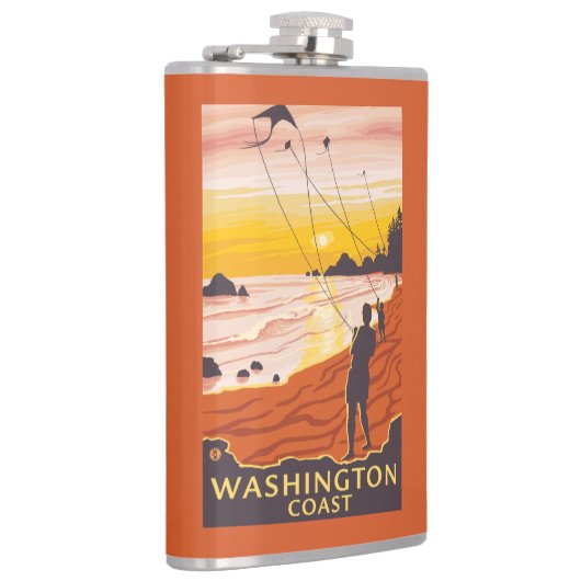 Flasques Plage et cerfs-volants - côte de Washington (Droite)