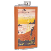 Flasques Plage et cerfs-volants - Moclips, Washington (Droite)