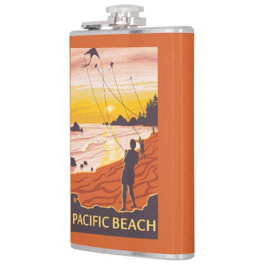 Flasques Plage et cerfs-volants - plage Pacifique, (Gauche)