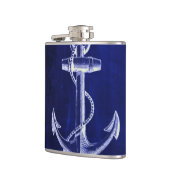 Flasques plage marine bleu côtier chic ancre nautique (Gauche)