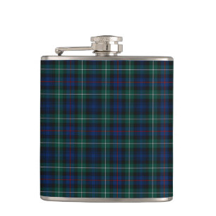 Flasques Plaid de bleu marine et de vert de tartan de clan