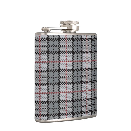 Flasques Plaid de pixel dans le gris avec la rayure rouge (Droite)