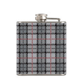 Flasques Plaid de pixel dans le gris avec la rayure rouge (Dos)