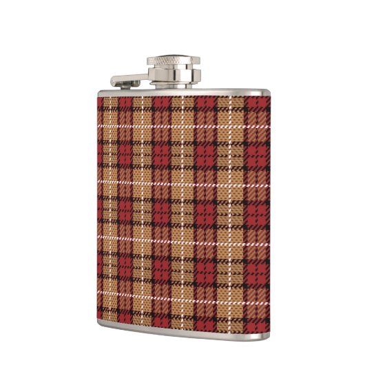 Flasques Plaid de pixel en rouge et or (Gauche)