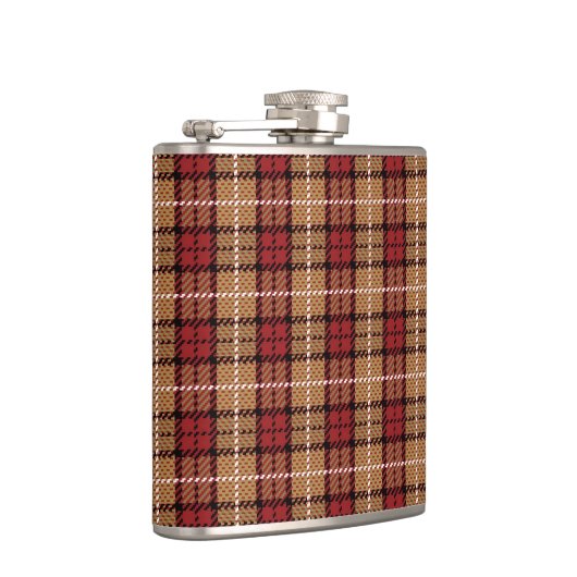 Flasques Plaid de pixel en rouge et or (Droite)