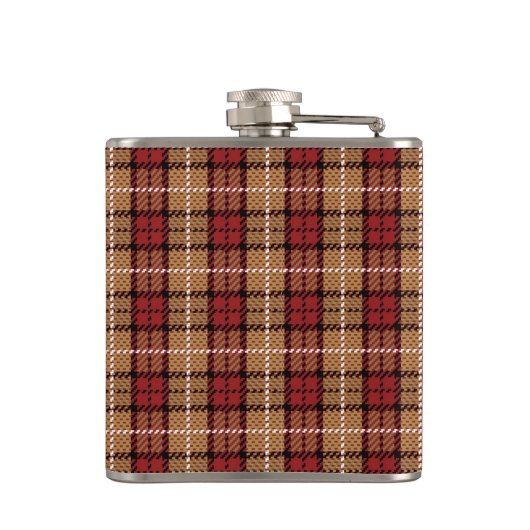 Flasques Plaid de pixel en rouge et or (Dos)