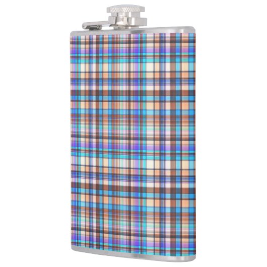 Flasques Plaid Fabric Checkered Print Pattern-57688 (Gauche)