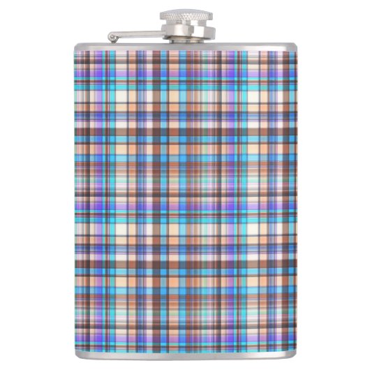 Flasques Plaid Fabric Checkered Print Pattern-57688 (Devant)