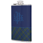 Flasques Plaid Monogramme vert, bleu et aqua (Gauche)