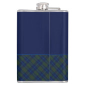 Flasques Plaid Monogramme vert, bleu et aqua (Dos)