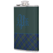 Flasques Plaid Monogramme vert, bleu et aqua (Gauche)