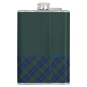 Flasques Plaid Monogramme vert, bleu et aqua (Dos)