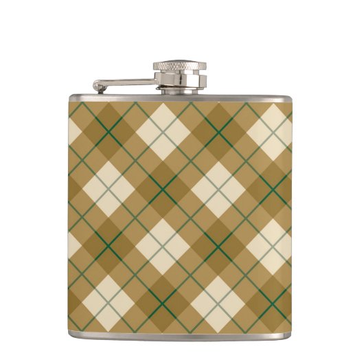 Flasques Plaid polarisé en or avec la rayure verte (Devant)