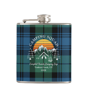 Flasques Plaid Tartan Retro Famille Camping Squad Papa