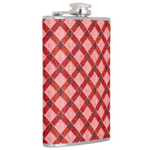 Flasques Plaque de croix rose tartan avec léger relief rugu