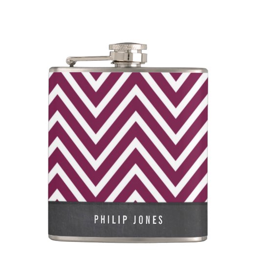 Flasques Plum marron motif gris  moderne (Devant)