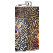 Flasques Plumes de paon doré : motif foncé. (Droite)