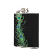 Flasques Plumes noires et vertes de paon (Gauche)