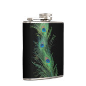 Flasques Plumes noires et vertes de paon (Droite)