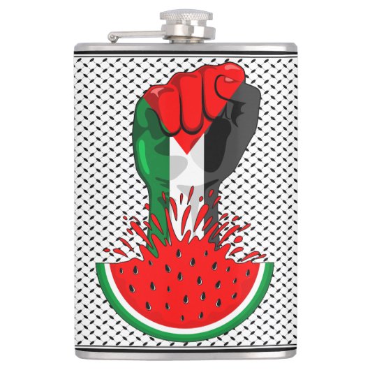 Flasques Poing de résistance palestinienne sur le symbole d (Devant)