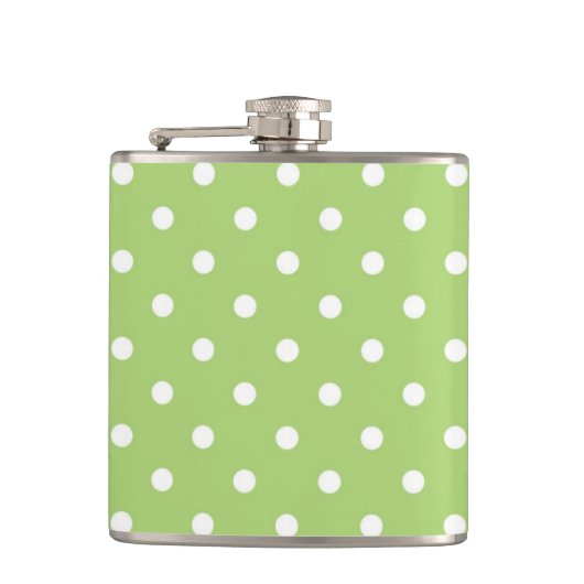 Flasques points blancs et verts lime cool et modernes (Devant)