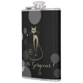 Flasques Points Gris Sur Fond Noir,Chat,Bonjour Magnifique (Gauche)