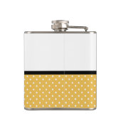 Flasques Points Jaunes Bleus Rose Chevron Bow avec nom (Dos)