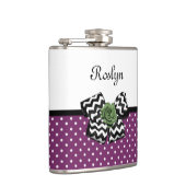 Flasques Points mignons pourpres Rose vert Chevron Bow avec (Droite)