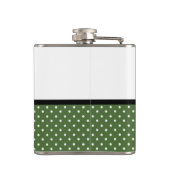 Flasques Points verts mignons Rose jaune Chevron Bow et nom (Dos)