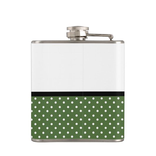 Flasques Points verts mignons Rose jaune Chevron Bow et nom (Dos)