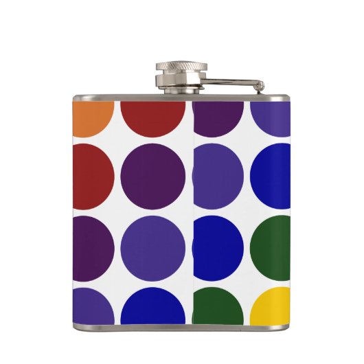 Flasques Pois arc-en-ciel en blanc (Dos)