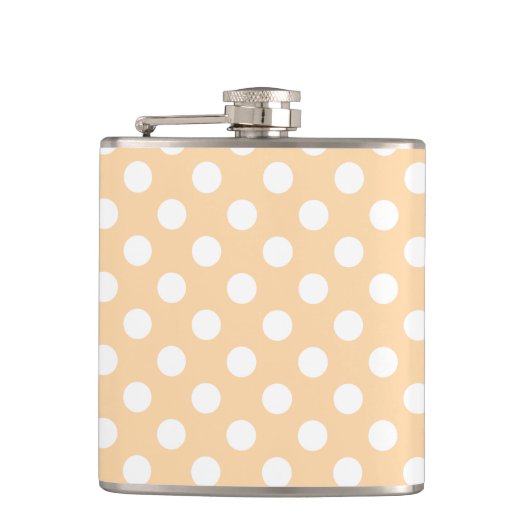 Flasques Pois blancs sur beige (Devant)