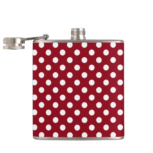 Flasques Pois blancs sur Crimson Red (Ouvert)