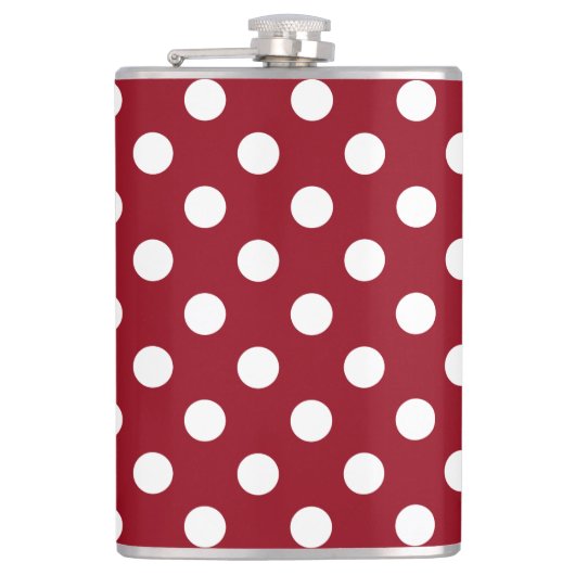 Flasques Pois blancs sur Crimson Red (Devant)