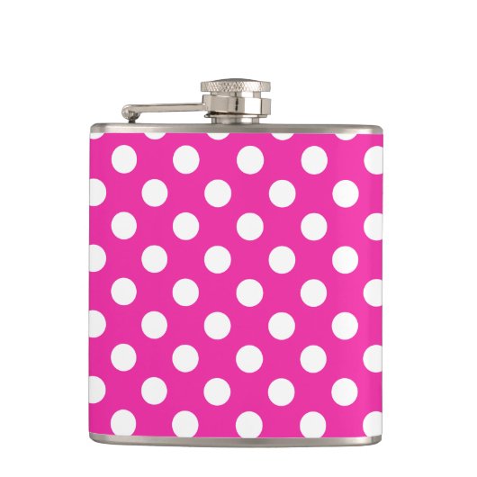 Flasques Pois blancs sur fuchsia (Devant)