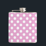 Flasques Pois blancs sur rose pâle<br><div class="desc">Pois blancs sur rose pâle</div>