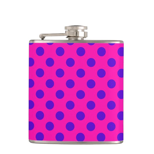 Flasques Pois bleus sur fuchsia (Devant)