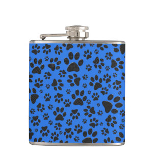 Flasques Pois de chien noir et blanc Pointe Polka sur le bl