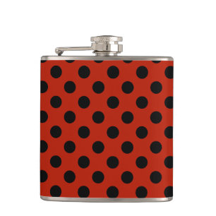 Flasques Pois noirs en rouge