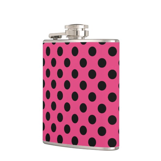 Flasques Pois noirs sur fuchsia (Gauche)