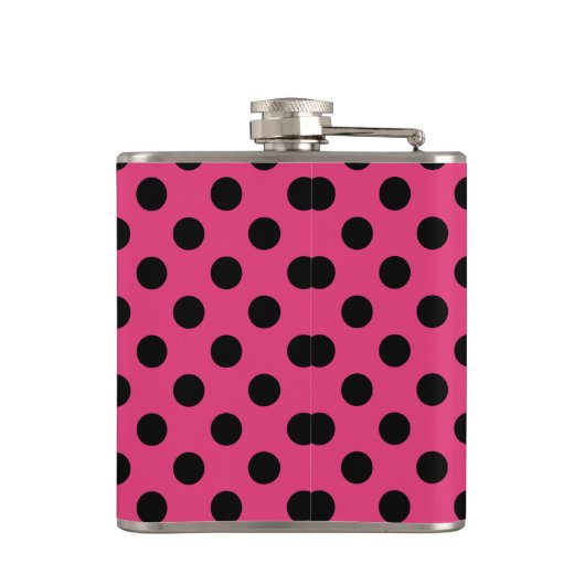 Flasques Pois noirs sur fuchsia (Dos)