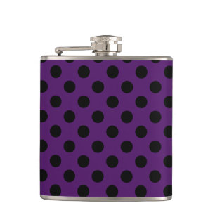 Flasques Pois noirs sur prune violette