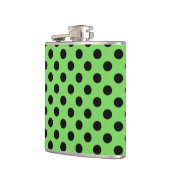 Flasques Pois noirs sur vert citron (Gauche)