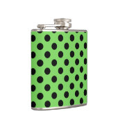 Flasques Pois noirs sur vert citron (Droite)
