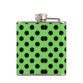 Flasques Pois noirs sur vert citron (Dos)