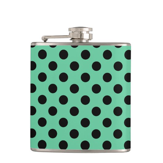 Flasques Pois noirs sur vert menthe (Devant)