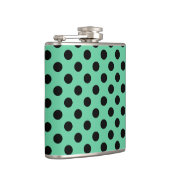 Flasques Pois noirs sur vert menthe (Droite)